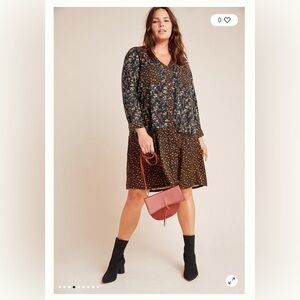 Marlie Button-Front Chambray Tunic Plus Size 26W